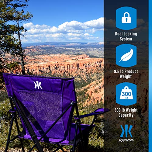 Kijaro Camping Chair, Dual Lock Feature, Kawachi Purple #TOP1