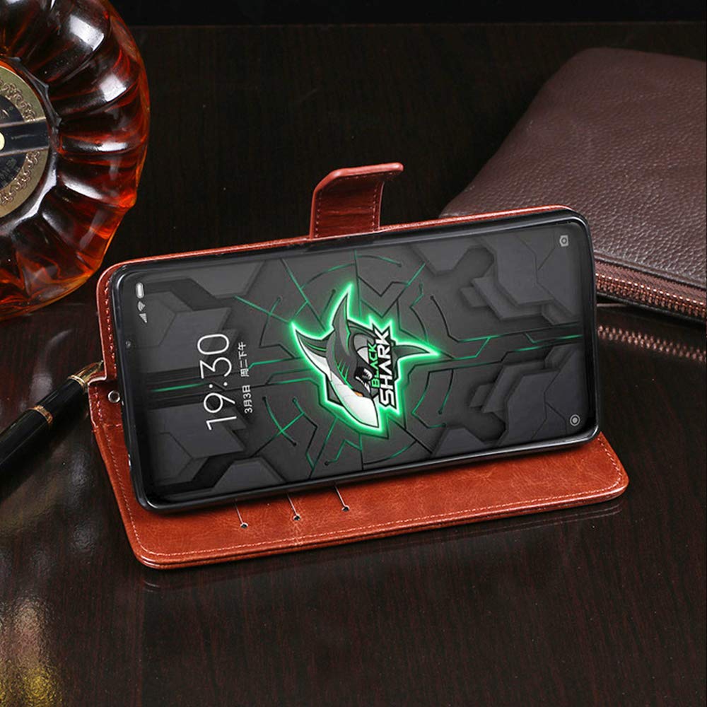 BRAND SET Custodia Portafoglio In Pelle Per Xiaomi Black Shark 3 Pro, Con Chiusura Magnetica E Cavalletto, Rosso Rosa - 2