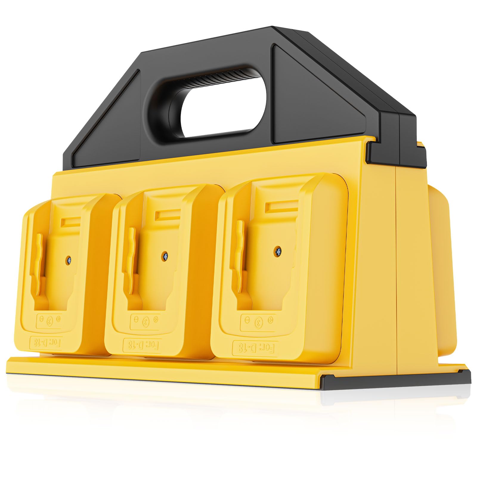 6-Slot Battery Caddy Holder/Carrying Case Compatible for DeWalt 20V Battery
