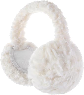 Passionbility Ear Muffs For Winter Women, Soft Fluffy Earmuffs Ear Covers Outdoor, Foldable Ear Warmers for Cold Weather, White
