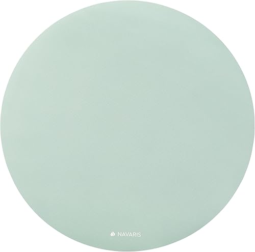 Miniatura 7 de Navaris Esterilla de yoga redonda 47 pulgadas de diámetro de 14 pulgadas de grosor Alfombrilla antideslizante para cardio, entrenamiento, fitness,