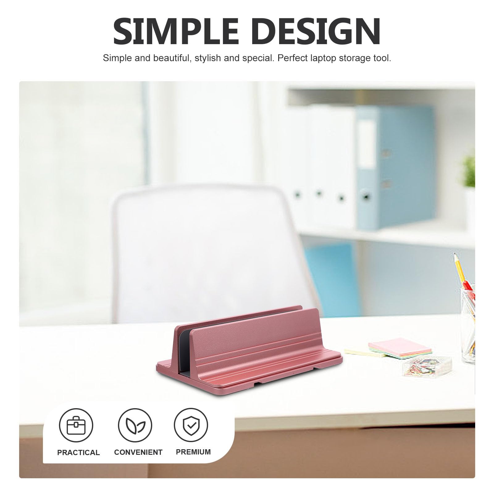 CALLARON Supporto Verticale per Laptop in Alluminio, Base per Tablet Multifunzionale Rosa, Porta Laptop da Scrivania per Casa e Ufficio