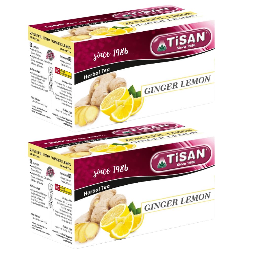 Té de jengibre y limón de Tisan - 2 cajas en total 40 bolsas de té disponible en Yaxa Peru