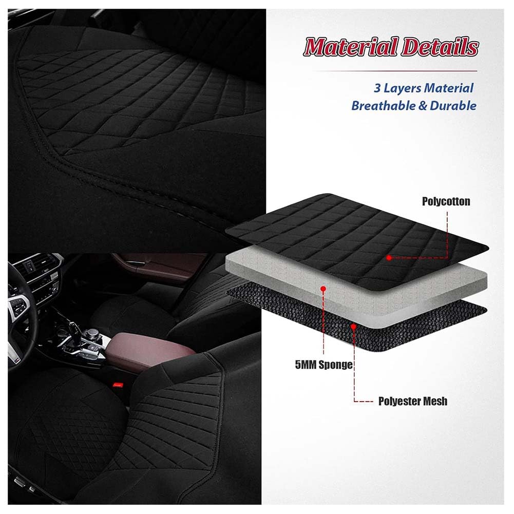 Fundas Asientos Coche para Opel Corsa 2010-2026,Transpirable Antideslizante Cubreasientos De Tela Protectores, Accesorios Coches Interior,A/Black-2Seat
