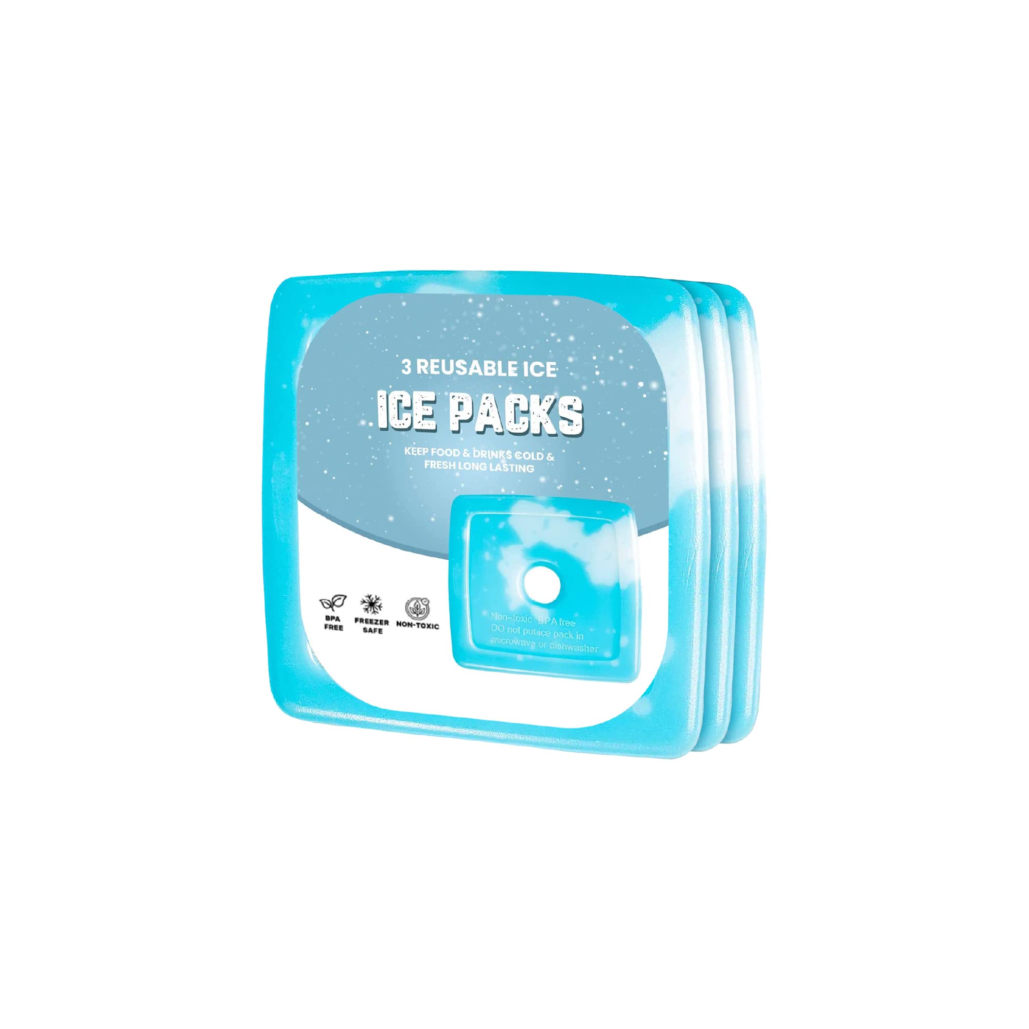SAVEX Reusable Slim Ice Pack With Lightweight & Non Toxic Material Freezer Cold Packs For Cold & Fresh Food Coolers, Camping, Lunch Boxes | Ice Packs For Coolers | Ice Pack | Freezer Blocks (3)