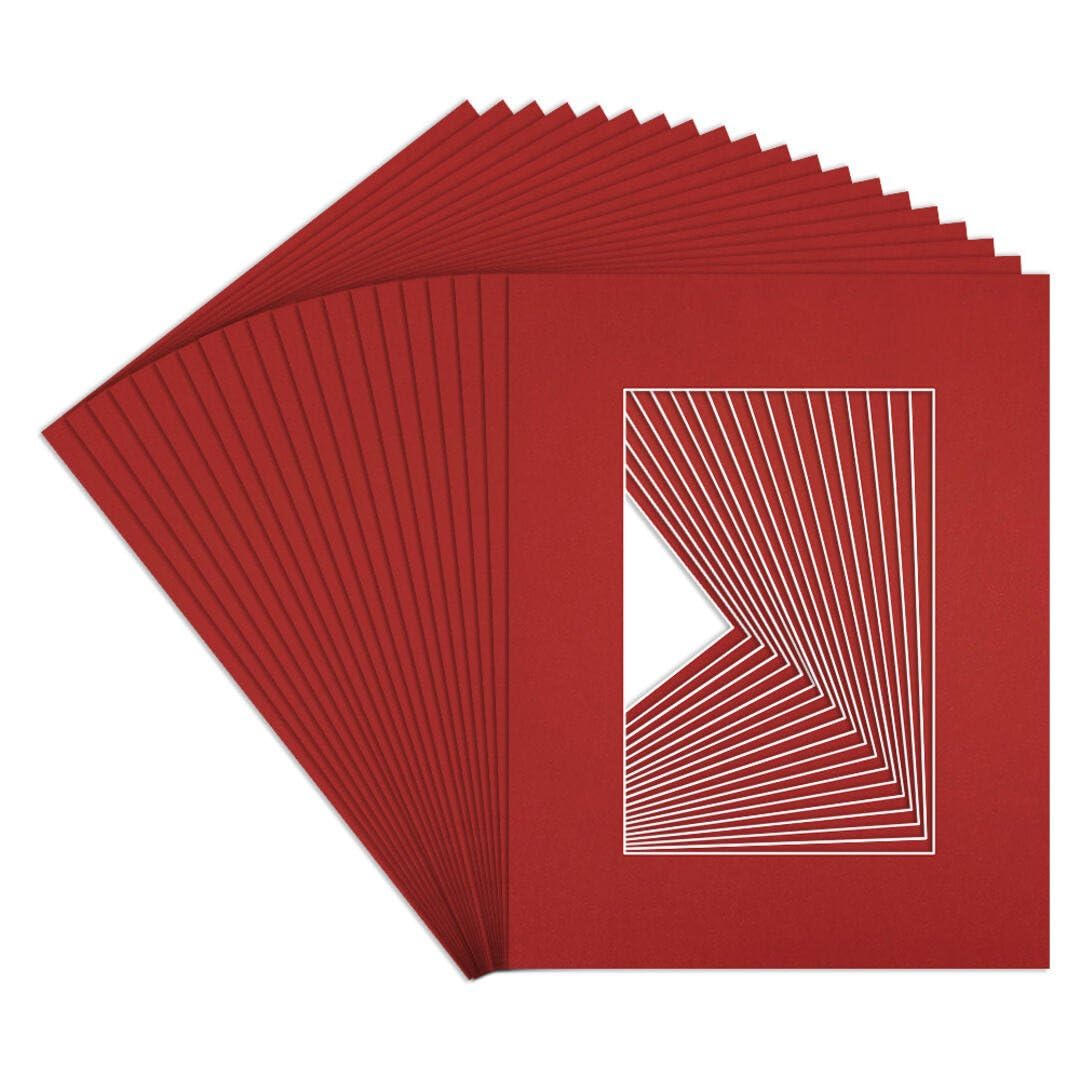 Procut Global 9x7" Crimson Picture Mounts to Fit 6x4" Aperture - Precision Cut Cardboard Photo Mount - Ideal for Frames, Prints, Artwork & Certificates - Sizes & Colours Available - 20 Pack