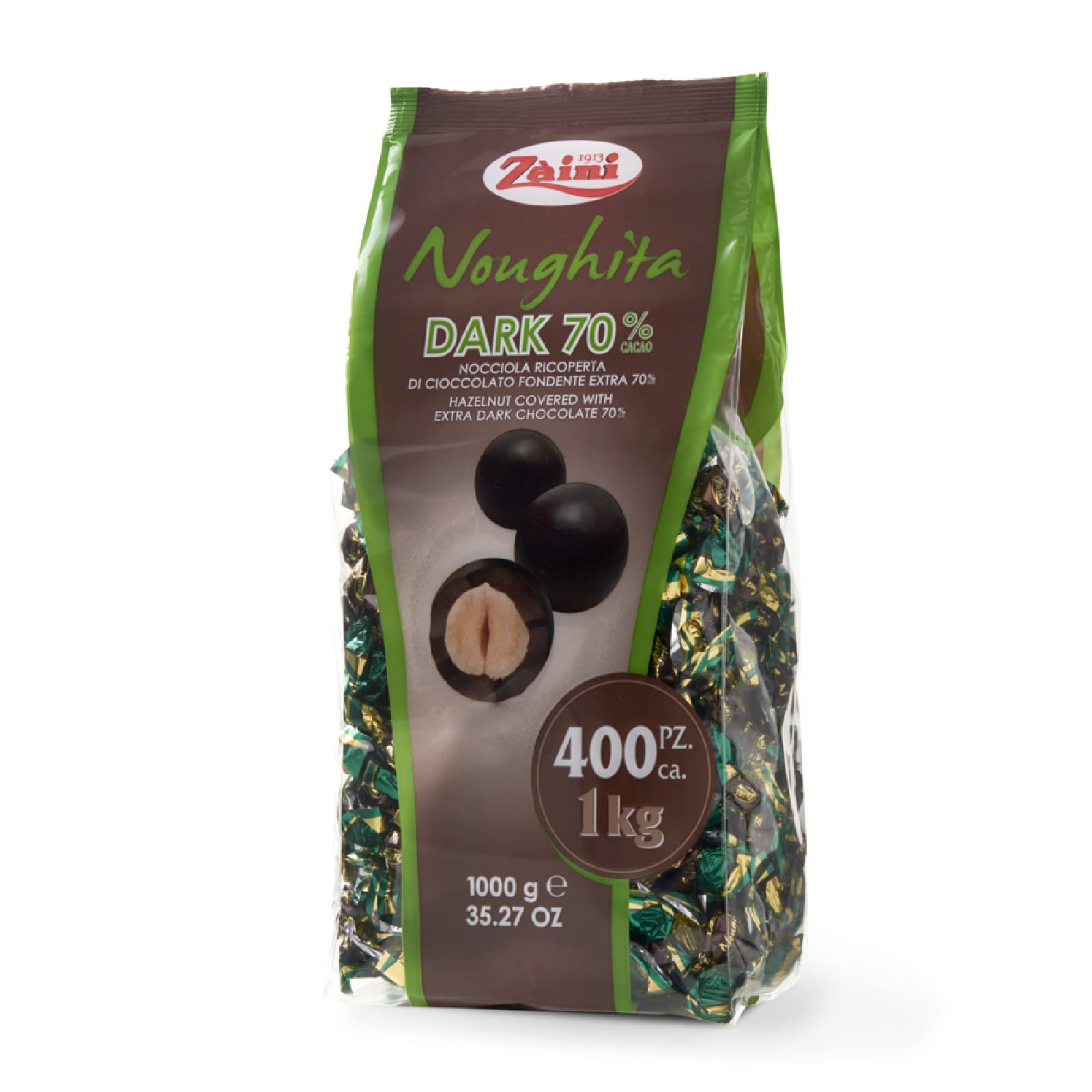 CIOCCOLATINI ZAINI NOUGHITA DARK NOCCIOLE RICOPERTE CIOCCOLATO FONDENTE 70% 1 KG