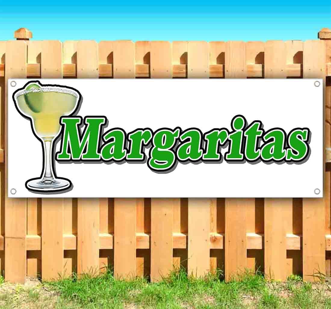 Margaritas Banner 13 oz | Non-Fabric | Heavy-Duty Vinyl Single-Sided With Metal Grommets