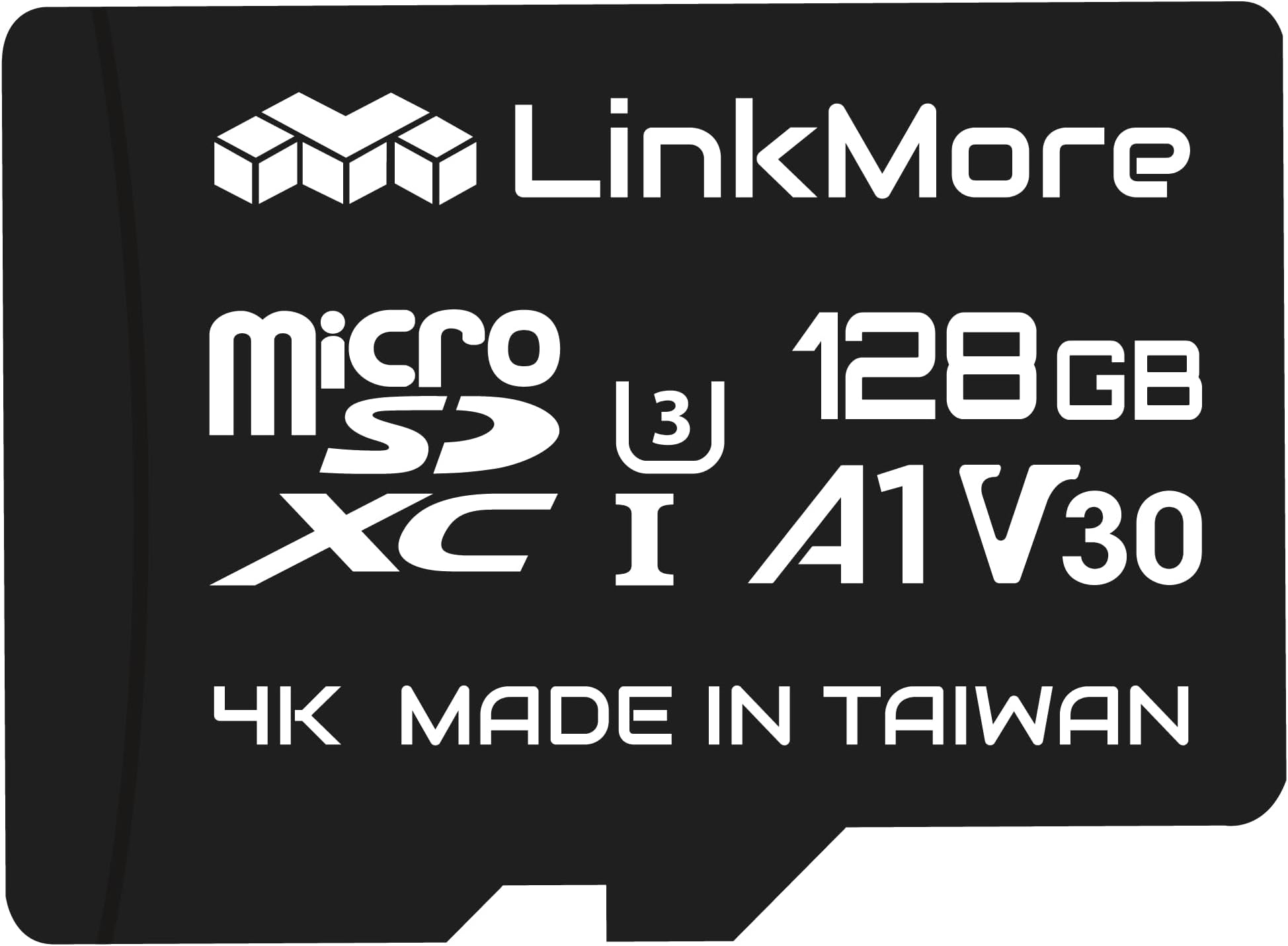 LinkMore 128GB Micro SDXC Card, XV13 Agon Lite, A1, UHS-I, U3, V30, Class 10 Compatible, Read Speed Up to 100 MB/s,Write Speed Up to 40 MB/s, SD Adapter Included