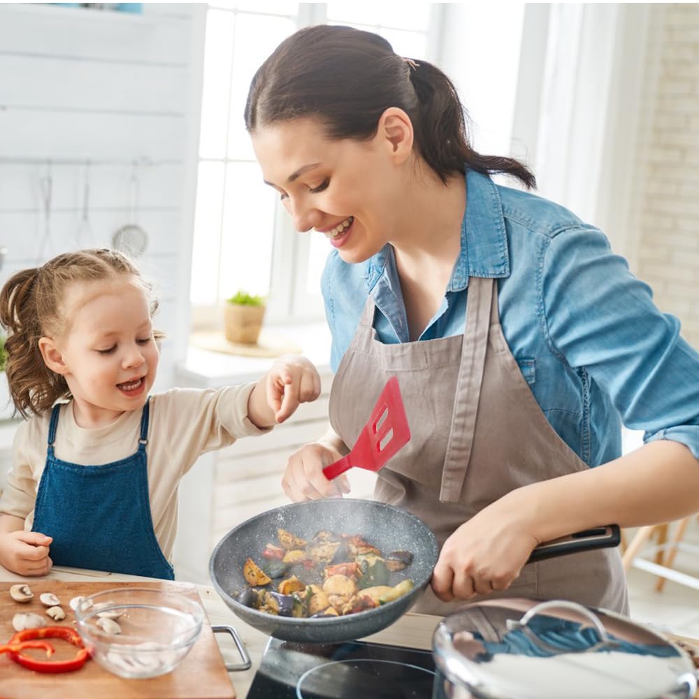 DLAND 2 Stück Mini Brownie Servierspatel Flexibler, antihaftbeschichteter Silikon-Keksspatel Geschlitzter Spatel für Flip-Ei in kleiner Bratpfanne Cookie-Teig-Kochgeschirr Kochen Backen