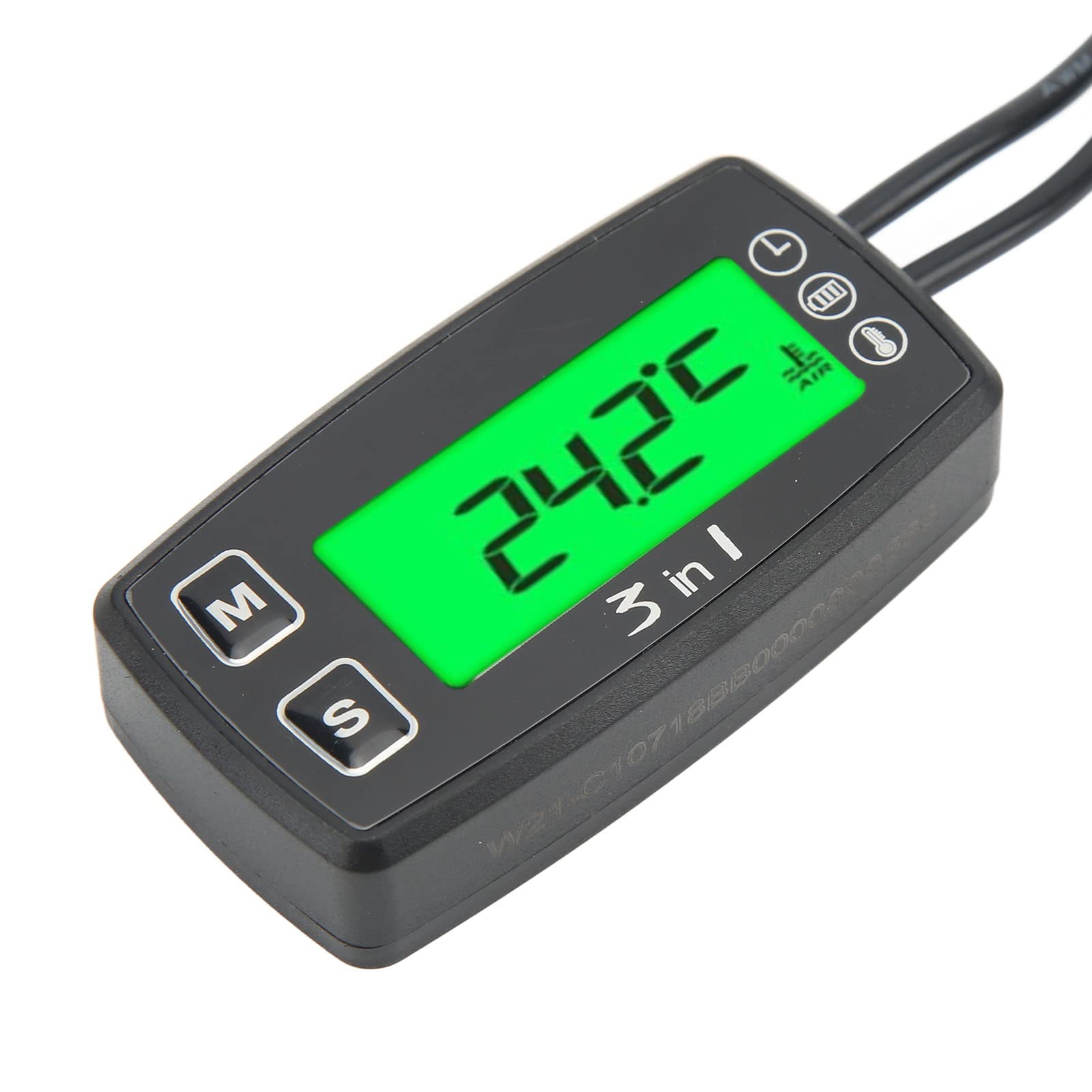 Termómetro Voltímetro con Reloj de Tiempo Digital 3 en 1, Medidor de Motocicleta Impermeable IP67 para ATV - Rendimiento Confiable