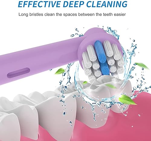 Miniatura 8 de 8 cabezales de repuesto para cepillos de dientes para niños compatibles con cepillo de dientes eléctrico Oral B, cerdas suaves y cabezas pequeñas