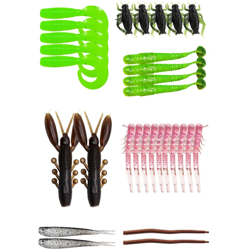300PCS 3D Fisch Angelnköder Gemischt, Fische Angelzubehör Hecht Köder Set, VIB Fischen Höhenhaken Einzelhaken Künstliche Köder Fisch für Süßwasser Salzwasser Fischen