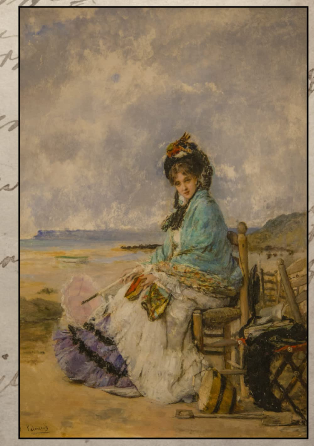 Journal d'art vintage féminin pour écrire ses pensées au quotidien dans un carnet 7x10 po