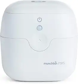 Esterilizador UV portátil da Munchkin, mata 99,99% dos germes em 59 segundos, branca, mini caixa de higienizador de luz UV