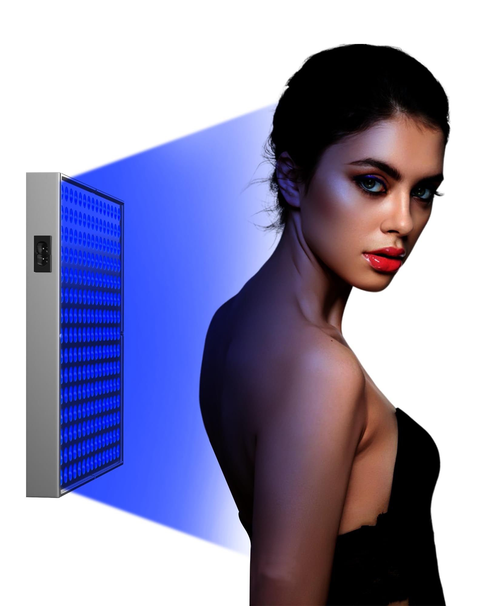 Luz bronceadora Solarium, 48 W Solarium portátil para el hogar, bronceado facial, luz diurna, soporte ajustable plegable y gancho para colgar con 225 LED para cara y cuerpo