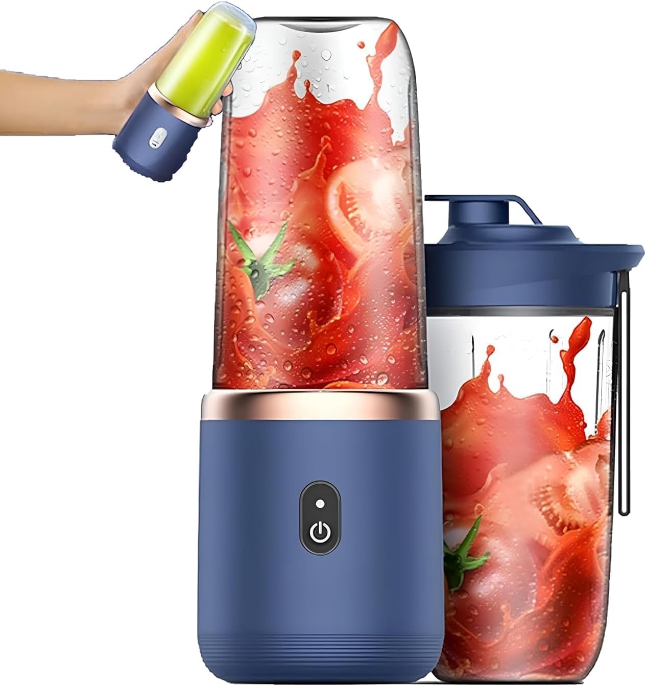 MORGLES Portable Blender USB Rechargeable Smoothie Maker - Compact Personal Mini Juicer Cup with BPA-Free Travel Bottle, Powerful Stainless Steel Blades for Shakes, Protein Drinks & Fresh Juices (Multicolor)