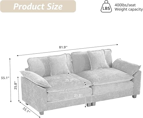 Miniatura 2 de Sofá modular modular de felpilla verde de 81.9 pulgadas para sala de estar, sofá modular de felpilla verde para sala de estar, sofás para sala de