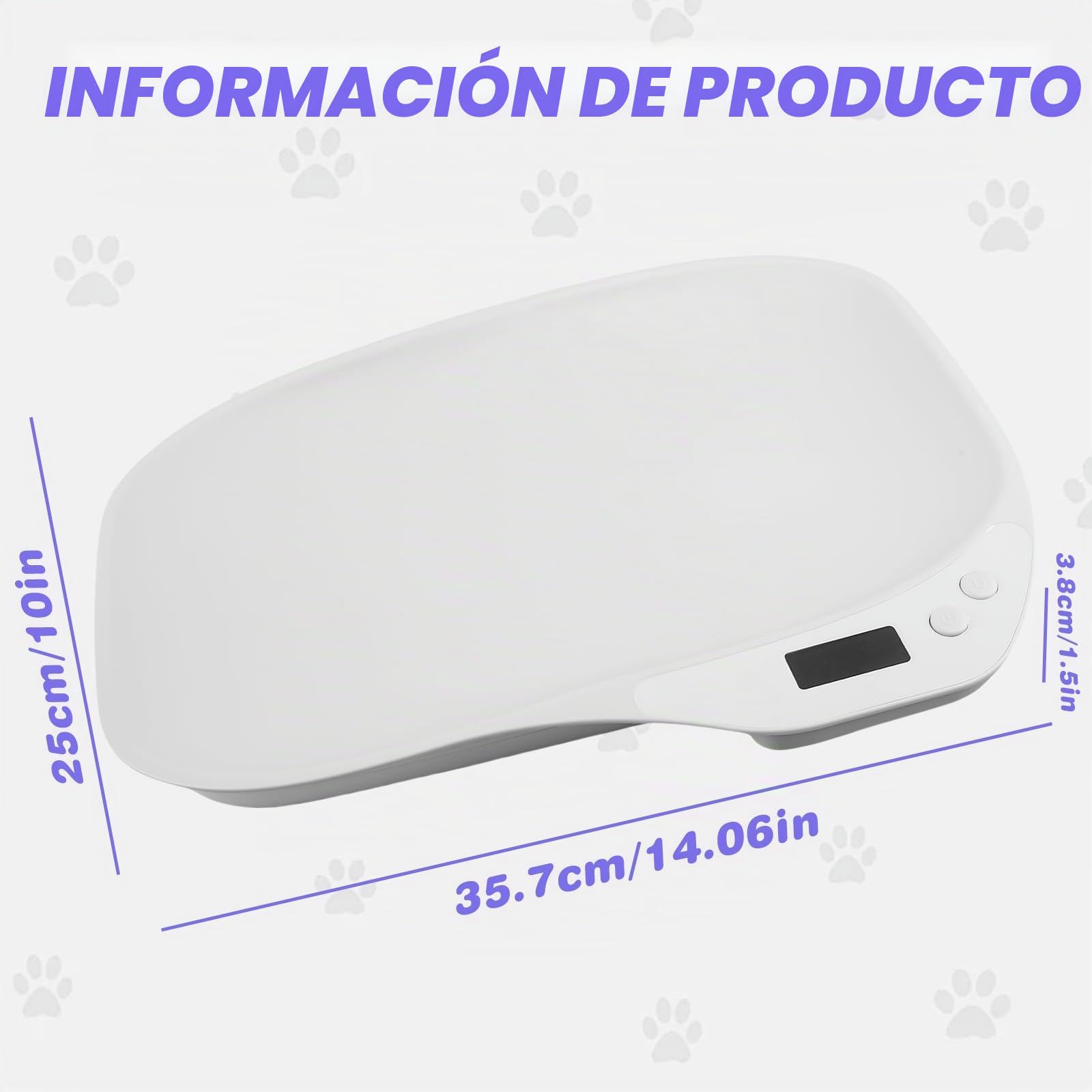 báscula digital para animales pequeños: báscula digital para mascotas de 15 kg (± 1 g), con pantalla LCD y 4 modos de pesaje (kg/oz/lb/ml)
