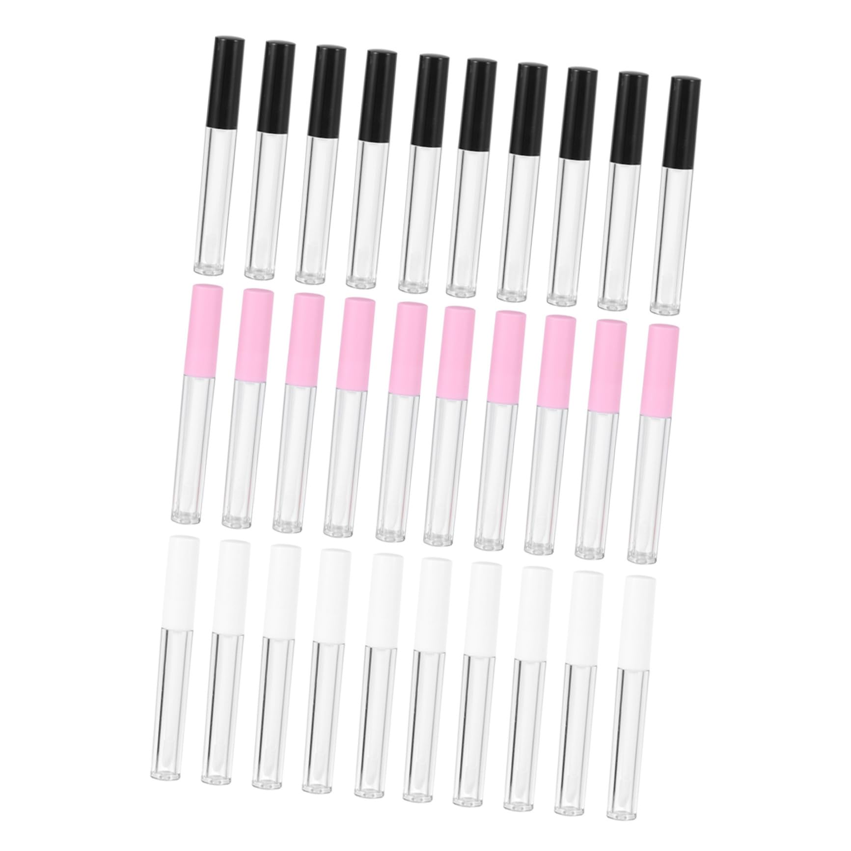 Bottiglia di Suddivisione per Gloss Labbra Rotonda 2, 5 Ml | 30 Pezzi, Corpo e Coperchio Abs, Formato Mini Compatto, per Trasporto e Travaso del Liquido