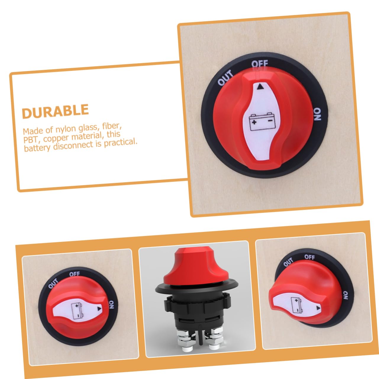 Isolateur de Batterie 32 V 150 A Coupe-Circuit Électrique Robuste Déconnexion Batterie Bateau Voiture Camping-Car Utilitaire Usage Marin Professionnel