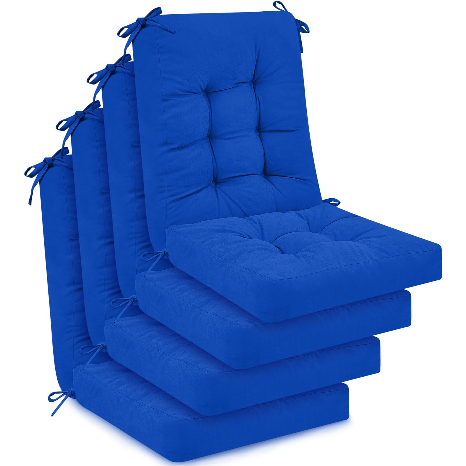 Juexica Outdoor Patio Chair Cushions Seat Back Tufted Pillow Replacement High Back Cushions Patio Chair Cushions Outdoor Chair Pads for Autumn Winter Seasonal Indoor Home Office (Royal Blue)-image-38