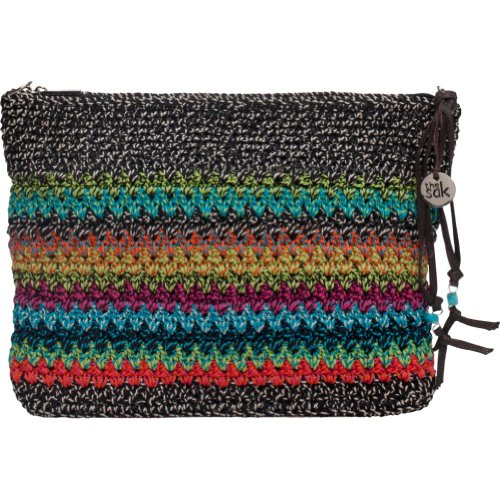 The SAK Casual Classics 3 in 1 Clutch Shoulder Bag, Sand Stripe, One Size