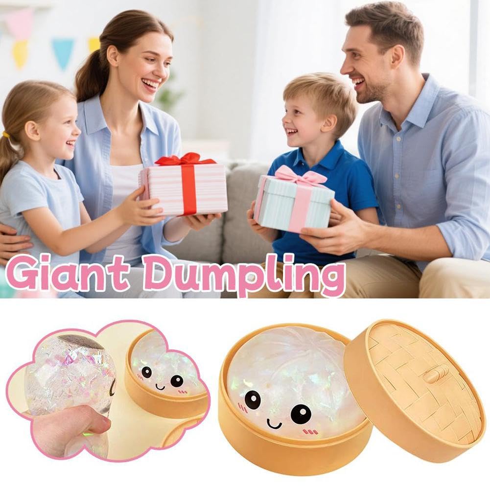 Dumpling Squishies Mystery Box, 2026 Upgrade 10 Colors Random Mystery Glitter Dumpling Squishies Toy Gift Box, Colorful Stress Balls Fidget Sensory Toy with Steamer for Kids Adults — view 3