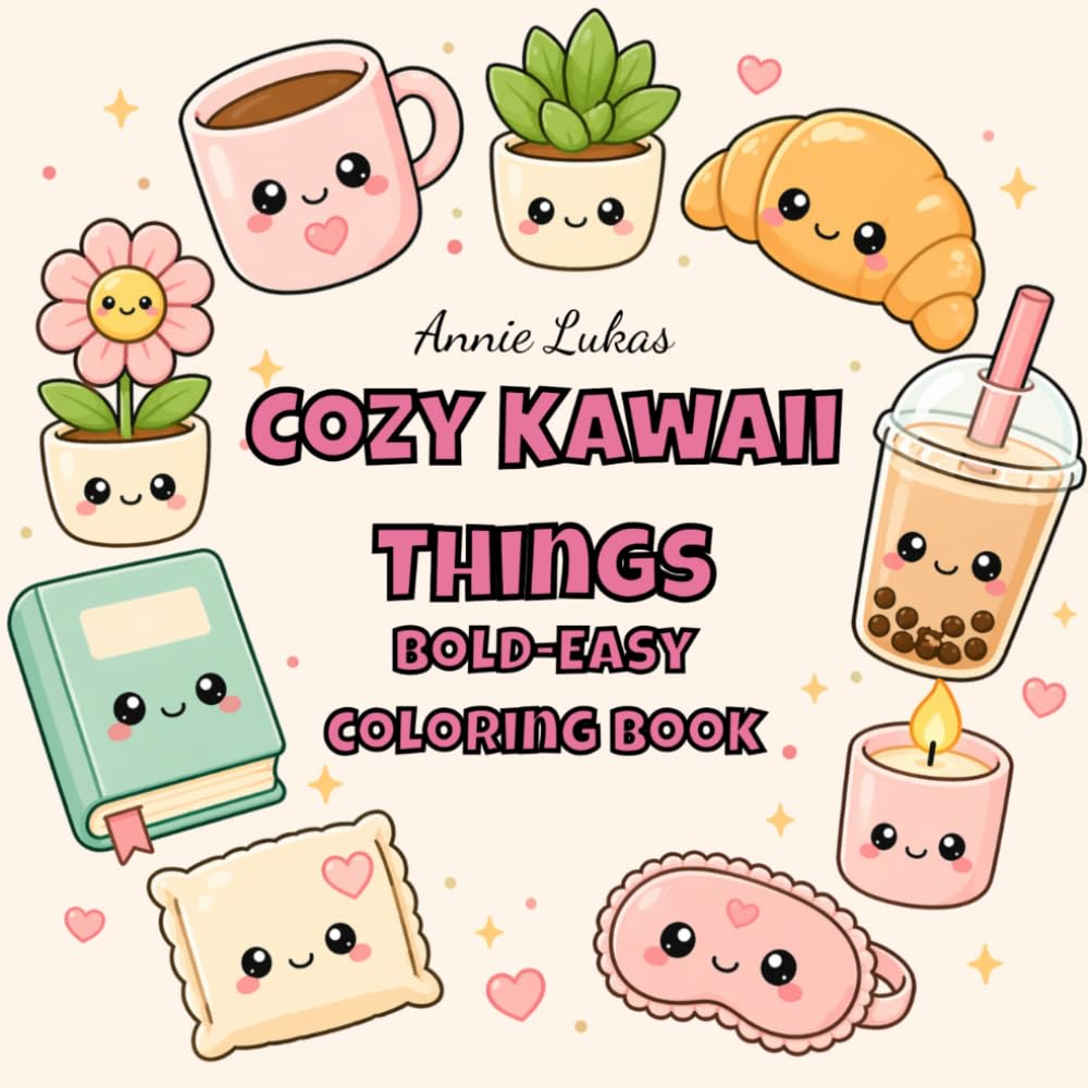 COZY KAWAII THINGS BOLD-EASY COLORING BOOK