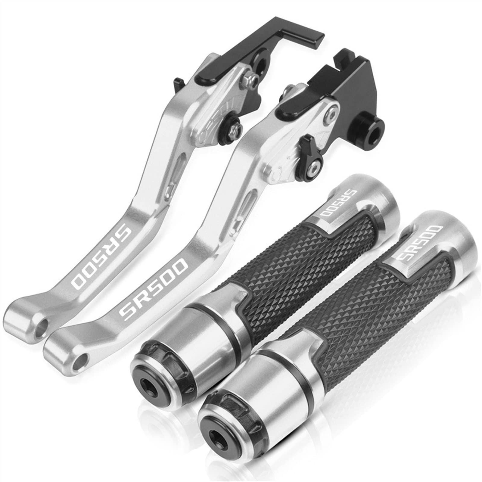 Vtaiex Silver Motorbike Accessories Motorcycle Accessories Brakes Extendable Clutch Levers Handle Bar Motorbike Parts For Y-Amaha Sr500 Sr 500 1978-1991 1979 1980 1981 1982 1983 1986 1990 1991(Silver)