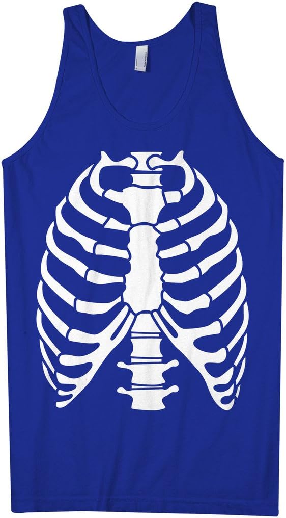 Threadrock Men's Skeleton Rib Cage Halloween Costume Tank Top