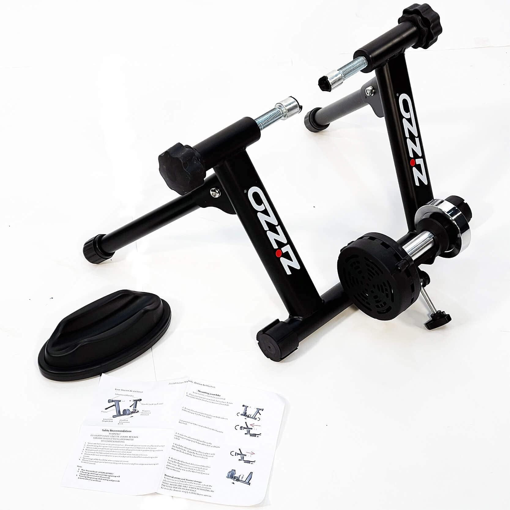 ZIZZO FOLDING BICYCLE INDOOR TRAINER with FRONT WHEEL RISER BLOCK - FITS 20-INCH WHEEL BIKES ONLY - NO EBIKE