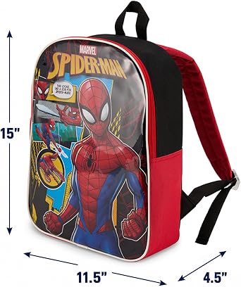 Marvel 子供用バックパック 15インチ | 男の子用の素晴らしいブックバッグ | パッド入りストラップ&ジップコンパートメント 学用品