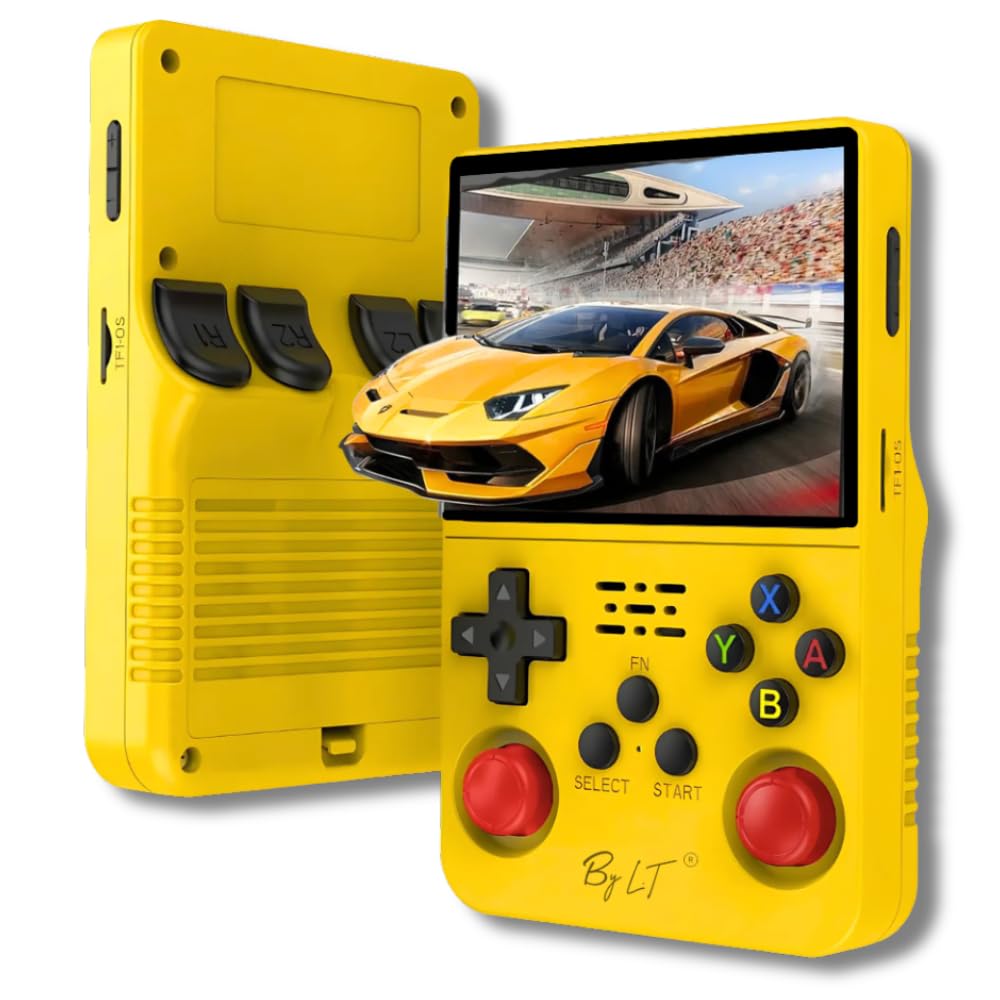 By L.T Console di gioco portatile +15.000 giochi - schermo Full HD ad alta risoluzione, memoria espandibile da 128 GB, licenza Linux 2.0, wifi, multiplayer + 4 trigger posteriori R1/L1 R2/L2, presa +