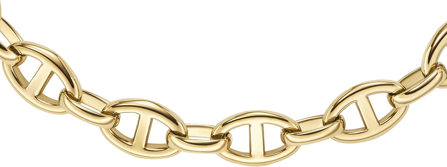 Fossil Women's Gold-Tone Stainless Steel Pendant Chain Necklace for Women
