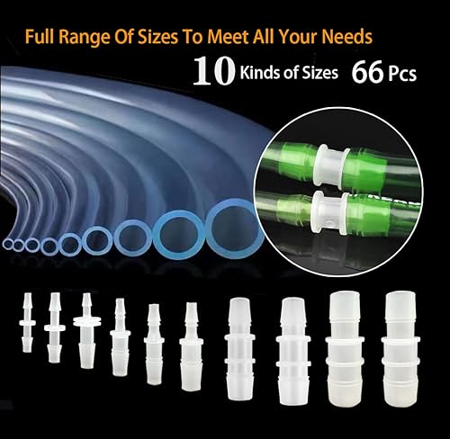 Miniatura 3 de 66 piezas de accesorios de púas de manguera, reductor de púas, conectores de tubería empalmadora para aire líquido, ID12"x14", 12"x38", 12"x58",