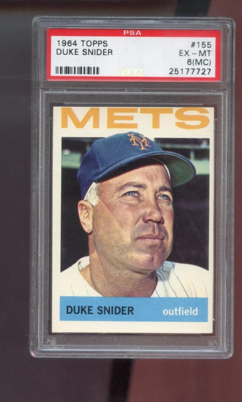 1964 Topps #155 Duke Snider PSA 6 (MC) Graded Baseball Card MLB New York Mets