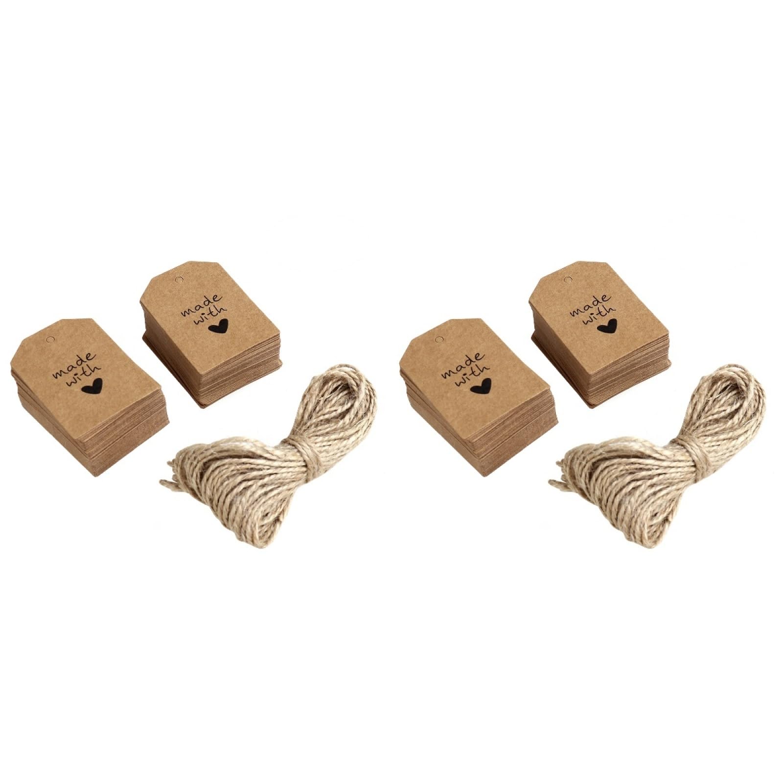 Étiquettes vierges en papier kraft de qualité supérieure pour papeterie de mariage, lot de 200