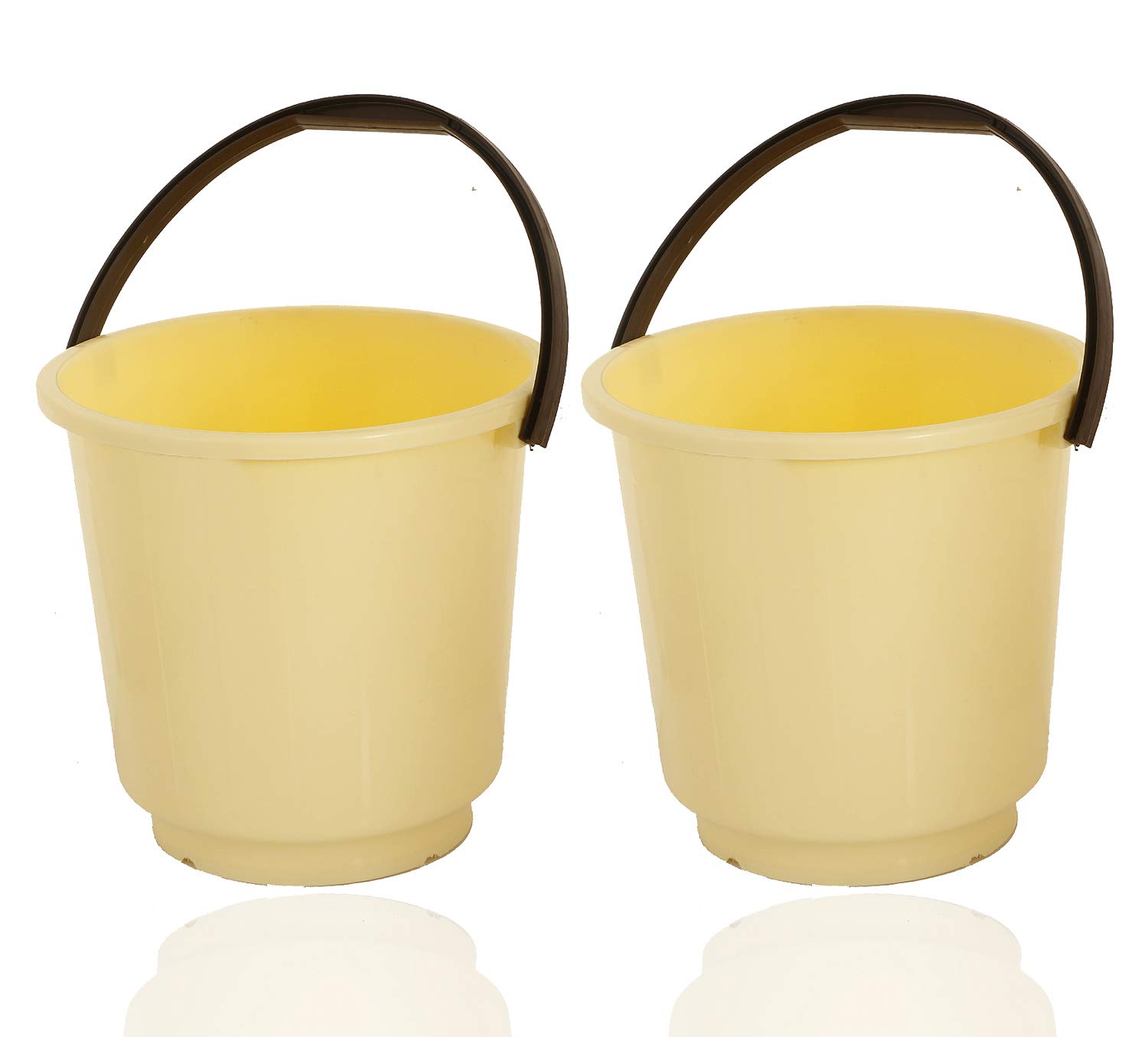 Kuber Industries Unbreakable Strong Plastic 2 Pieces Bathroom Bucket 16 Ltr (Cream & Brown) - CTKTC23463 (B07YBJPJMP) Amazon Price History, Amazon Price Tracker