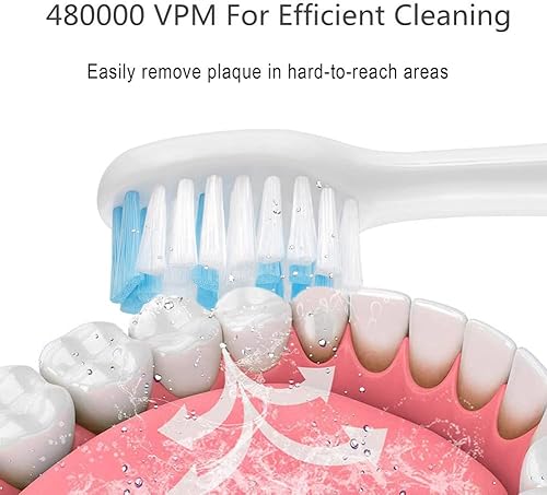 Miniatura 2 de Cepillo de dientes eléctrico recargable Sonic para adultos y niños, cepillos de dientes recargables de 48,000 VPM con modos normales, sensibles, de