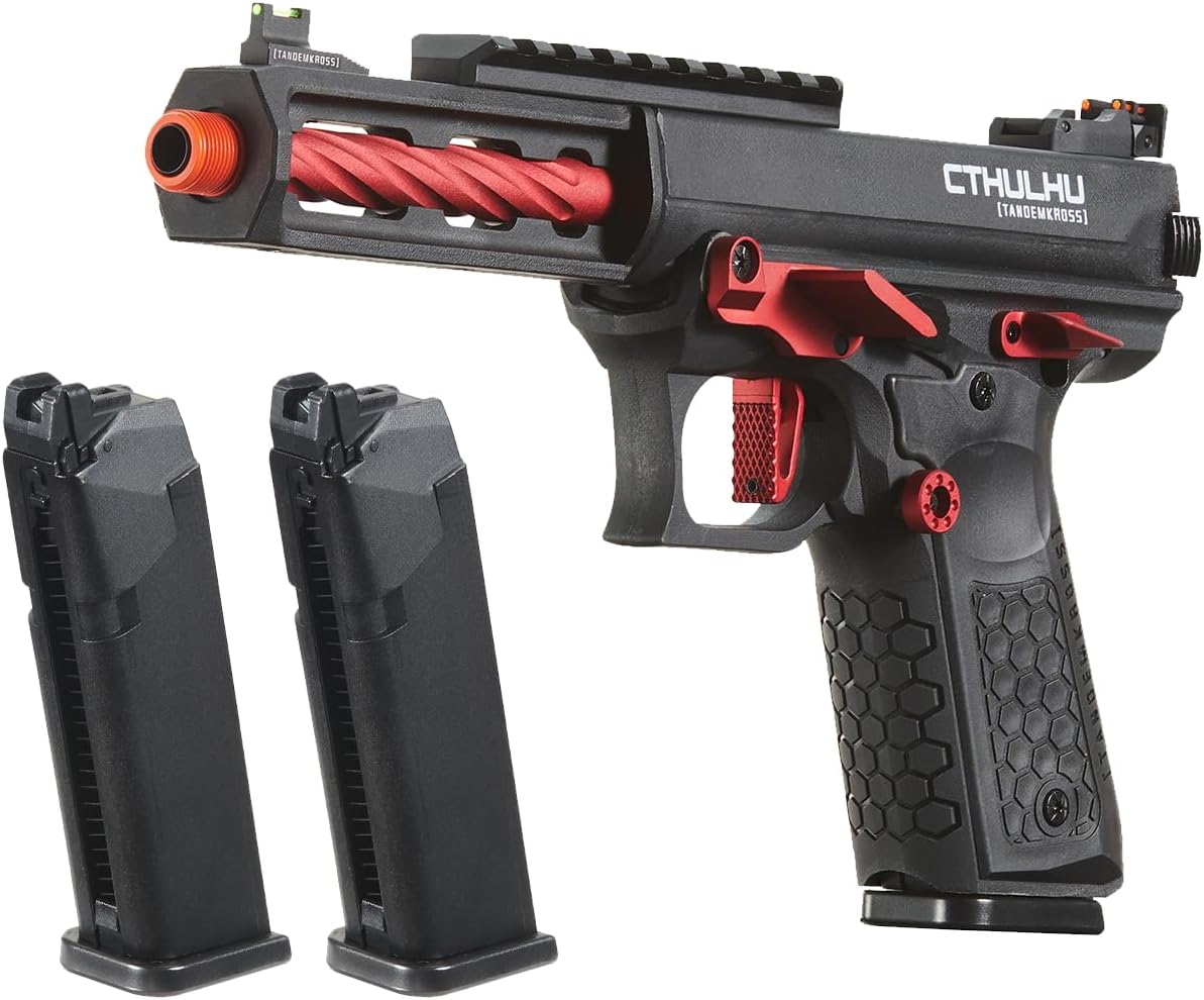 Lancer Tactical Full Auto/Semi Gas Blowback Airsoft Pistol w/Extra Magazine (‎Tandemkross Cthulhu)