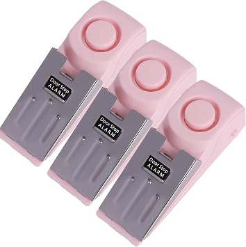 Mengshen 3 Pack Door Stop Alarms 120dB Security Alarms for Doors Women Safety Kit with Instant Loud Siren Portable Anti-Burglar Alarm System
