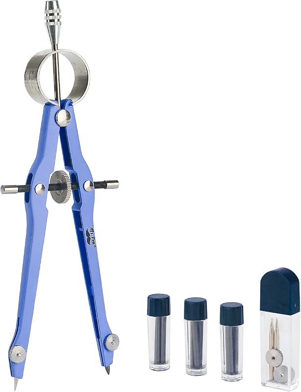 Mr. Pen- Brújula profesional para geometría, plomo extra | Herramienta de dibujo de brújula metálica para estudiantes, dibujo e ingeniería, dibujos técnicos, círculos y proyectos de geometría