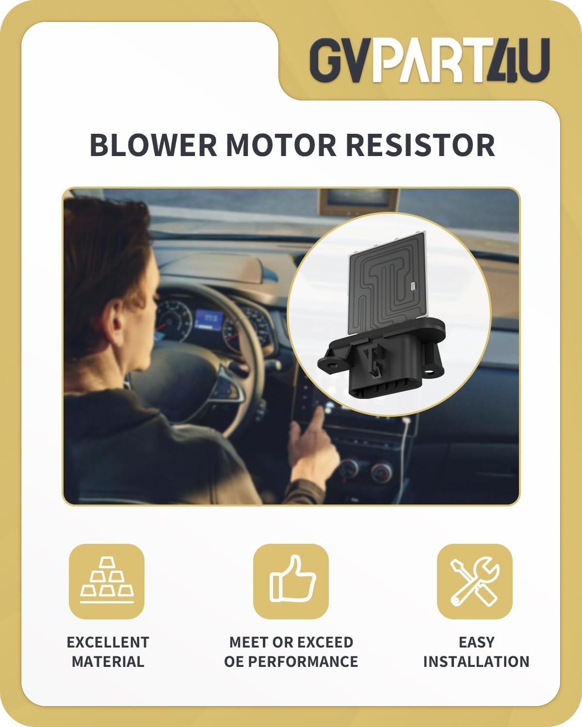 Blower Motor Resistor 973-582 2005-2017 for Toyota Tacoma Blower Resistor 2006 2007 2008 2009 2010 2011 2012 2013 2014 2015 2016 for Manual AC Control Air-Conditioning System