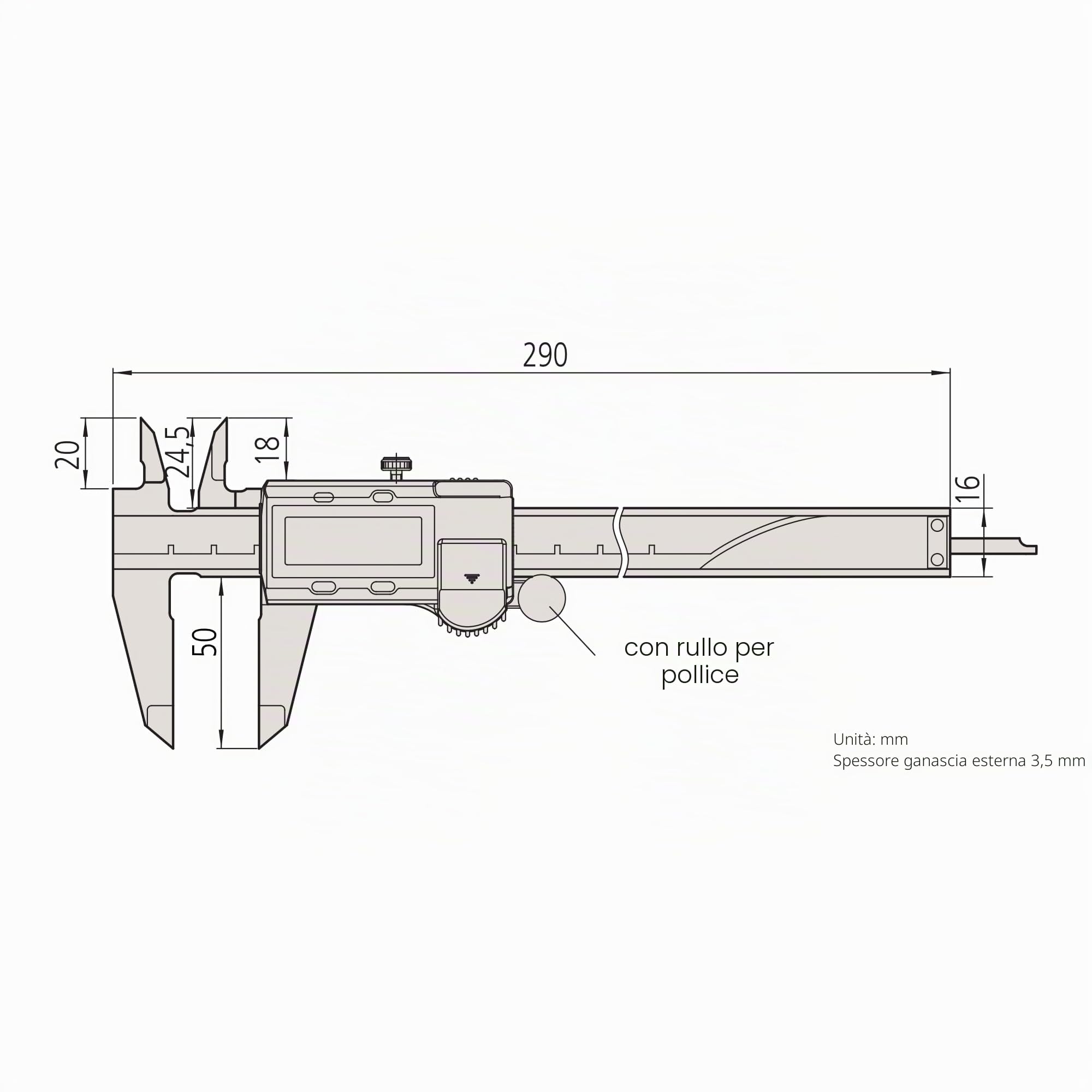 Mitutoyo 500-197-30 Calibro digitale ABS AOS CD-8"ASX, 0-200 mm / 0-8 in