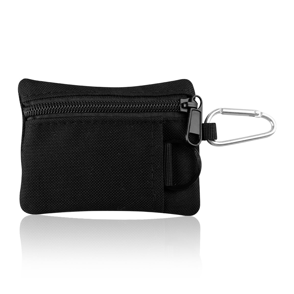Lotsdonxia Mini EDC Waist Bag - Compact Tactical Molle Pouch Pack, Organiser with Zipper and Carabiner Clip for Hiking, Camping, Travel Essentials (Black)
