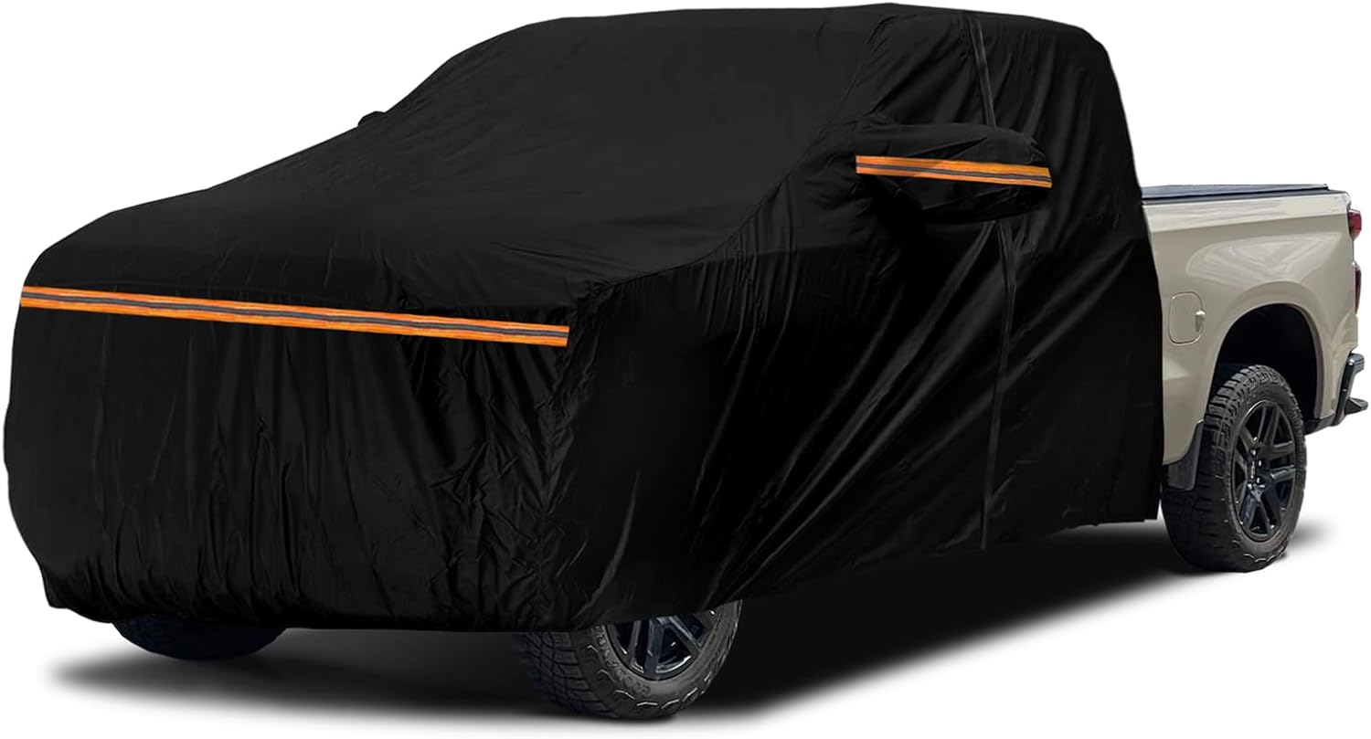 Cab Car Cover for Mid Size Truck Crew Cab, Sunshade Roof Protector Compatible with Toyota Tacoma, Ford Ranger, Chevy Colorado, GMC Canyon, Nissan Frontier, Honda Ridgeline, Full Cover