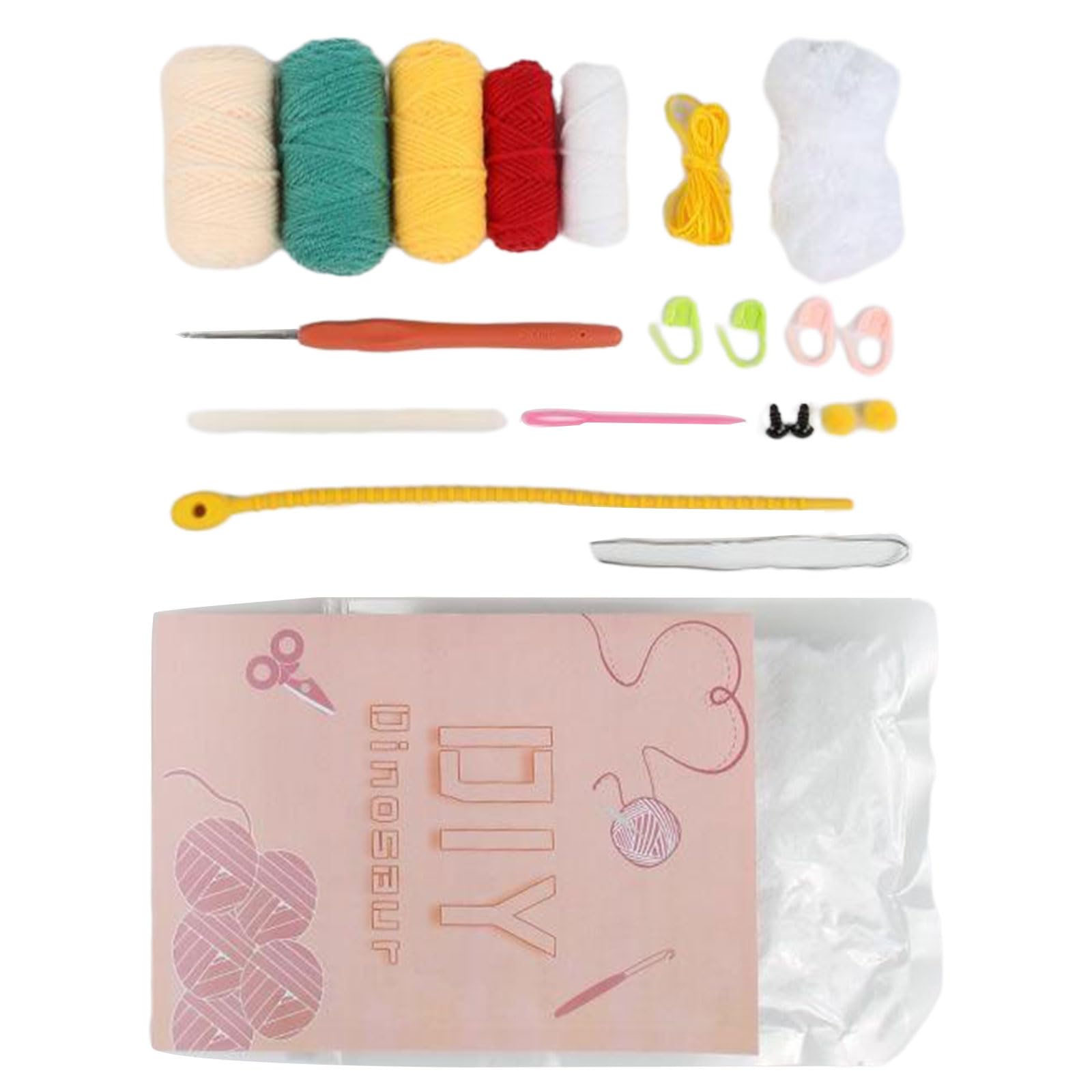 Elnwnnkc Kits Starter Pack with Yarn Ball, Crochet Accessories Crochet Animal Kits, for Beginners Traditional Cultural Supplies