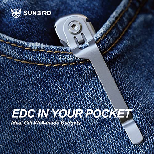 Pocket Serrated Knife With Clip, Sunbird Edc Multitool Knife With Window Breaker, Saw, Scissors, Portable Folding Tool For Survival Camping, Gadgets For Men #TOP6