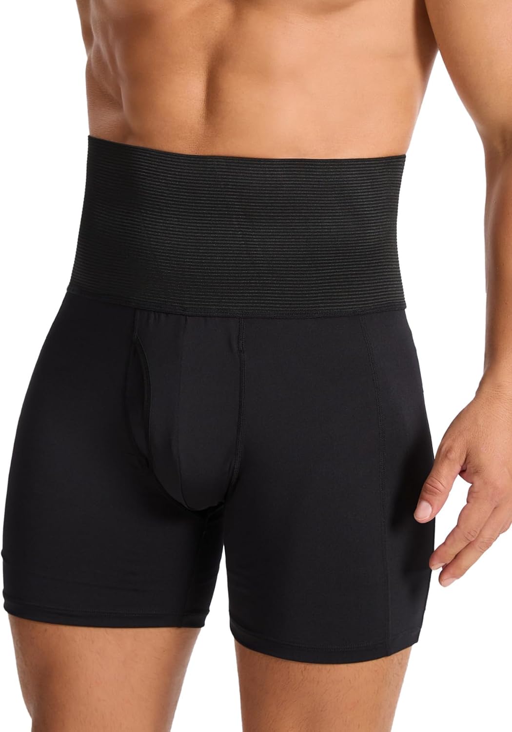 Shapewear Shorts for Men Tummy Control Shorts Slimming Long Leg Compression Boxer Briefs - Image 2